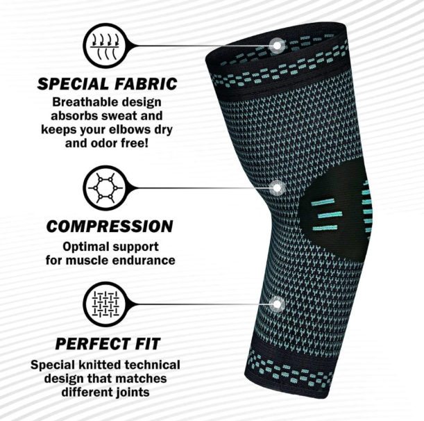 Arm Sport Support, Elastic Elbow Brace, Elbow Sport Safety, Breathable Arm Sleeve, Compression Elbow Pads