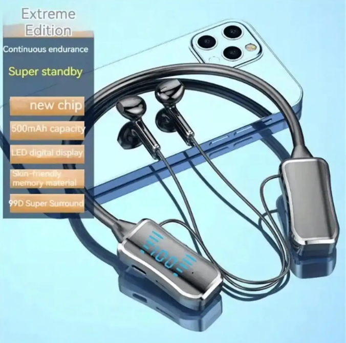 Wireless Bluetooth Neckband Earphones Sport Magnetic Sport Headphones with Mic