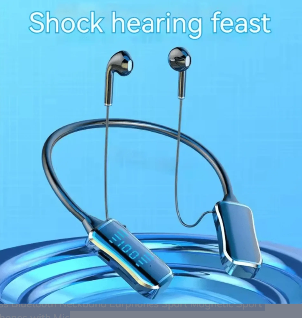 Wireless Bluetooth Neckband Earphones Sport Magnetic Sport Headphones with Mic