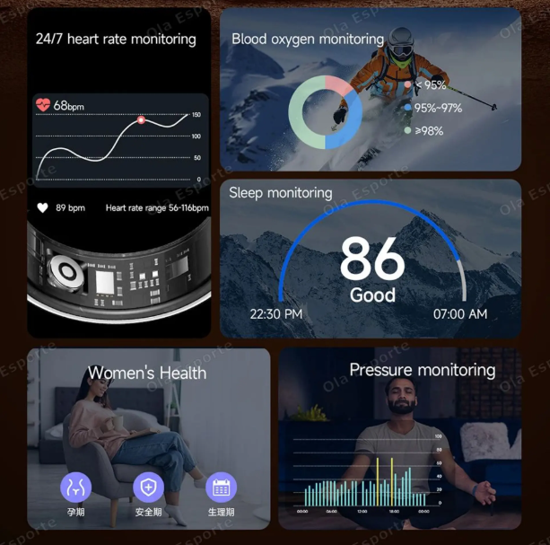 Smart Fitness Ring with Charging Case