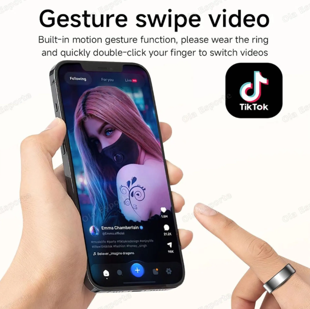 Smart Fitness Ring with Charging Case