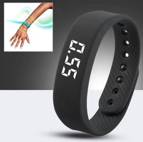 Waterproof Smart Fitness Band with LED Display Pedometer and Vibration Alarm